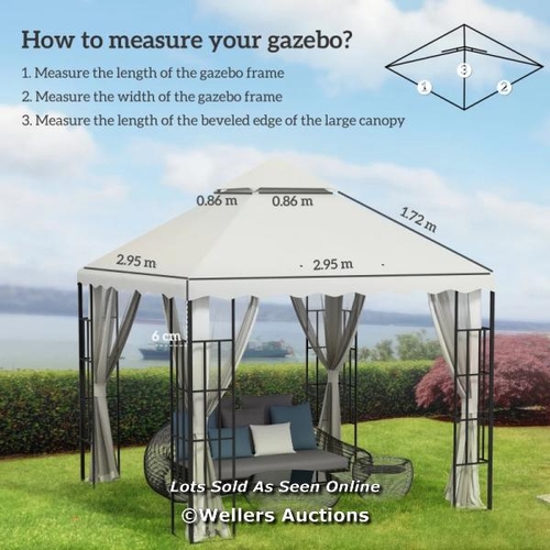 3120 - OUTSUNNY 3 X 3 (M) GAZEBO CANOPY REPLACEMENT COVERS, 2-TIER GAZEBO ROOF REPLACEMENT (TOP COVER ONLY)... 