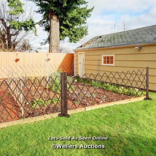 3130 - OUTSUNNY FREESTANDING GARDEN FENCING, EXPANDING FENCE TRELLIS, MOVABLE SCISSOR GRID, FOLDABLE GARDEN... 