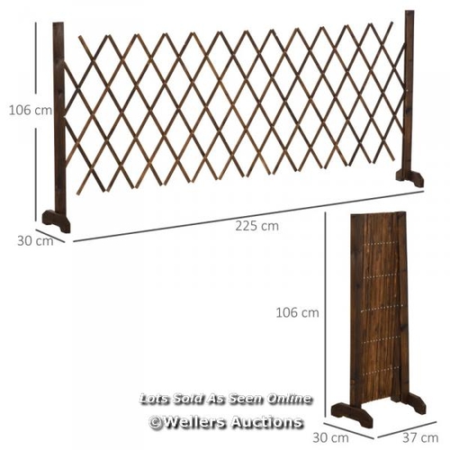 3130 - OUTSUNNY FREESTANDING GARDEN FENCING, EXPANDING FENCE TRELLIS, MOVABLE SCISSOR GRID, FOLDABLE GARDEN... 