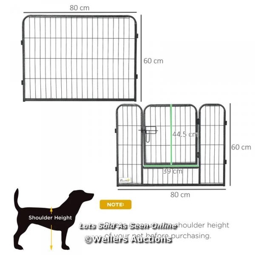 3143 - PAWHUT 12 PANELS HEAVY DUTY PUPPY PLAYPEN, FOR SMALL DOGS, INDOOR AND OUTDOOR USE / C