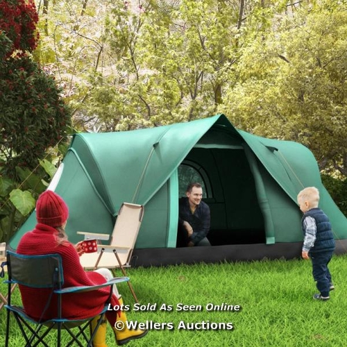 3151 - 5-6 MAN DOME CAMPING TENT HIKING SHELTER UV PROTECTION 3000MM WATER RESISTANT TUNNEL TENT - DARK GRE... 