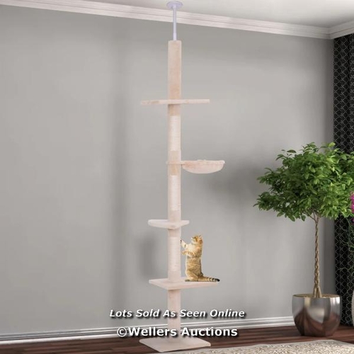 3163 - PAWHUT FLOOR TO CEILING CAT TREE FOR INDOOR CATS 5-TIER KITTY TOWER CLIMBING ACTIVITY CENTER SCRATCH... 