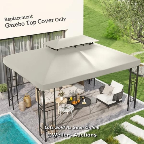 3164 - OUTSUNNY 3X4M GAZEBO REPLACEMENT ROOF CANOPY 2 TIER TOP UV COVER GARDEN PATIO OUTDOOR SUN AWNING SHE... 