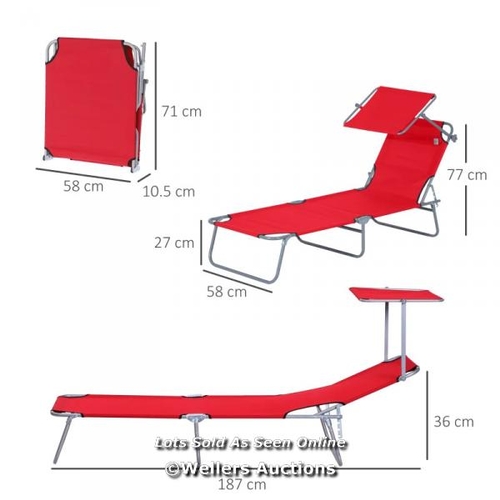 3178 - OUTSUNNY FOLDING OUTDOOR POOL CHAISE LOUNGE CHAIR