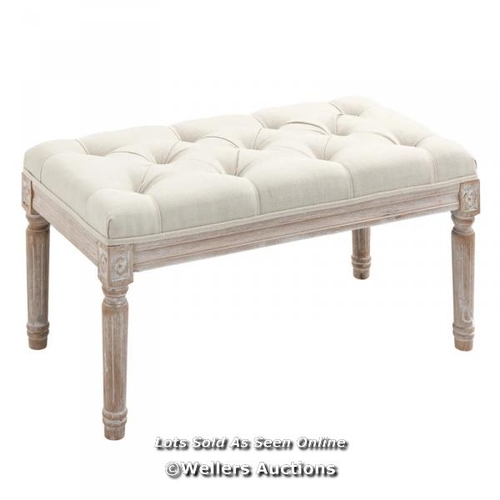 3179 - BED END STOOL ACCENT BENCH, PIANO STOOL, WINDOW SEAT, TUFTED FABRIC FOOTSTOOL FOR BEDROOM, HALLWAY, ... 