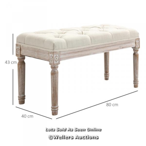 3179 - BED END STOOL ACCENT BENCH, PIANO STOOL, WINDOW SEAT, TUFTED FABRIC FOOTSTOOL FOR BEDROOM, HALLWAY, ... 