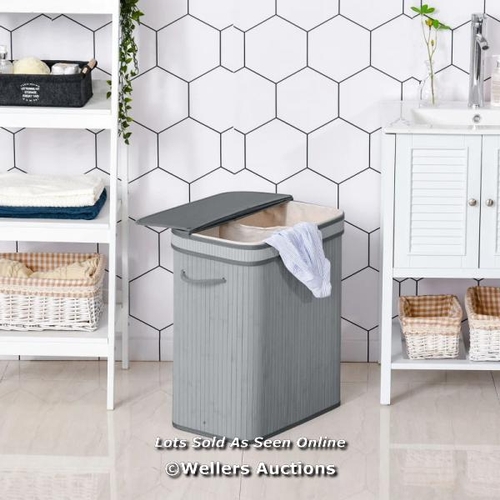 3180 - WOODEN LAUNDRY BASKET, WITH FLIP LID / C