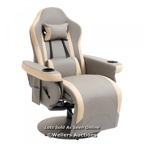 3191 - MANUAL RECLINER ARMCHAIR PU LEATHER LOUNGE CHAIR W/ADJUSTABLE LEG REST / C