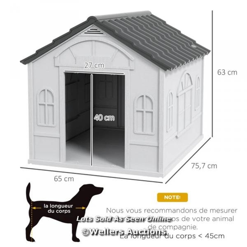 3200 - PAWHUT WEATHER-RESISTANT DOG HOUSE, PUPPY SHELTER FOR MEDIUM DOGS / C