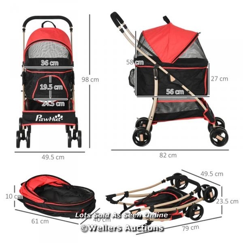 3204 - PAWHUT 3 IN 1 DETACHABLE PET STROLLER, FOR EXTRA SMALL AND SMALL DOGS / C