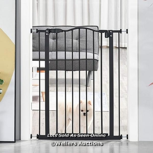 3211 - PAWHUT ADJUSTABLE METAL PET GATE SAFETY BARRIER W/AUTO-CLOSE / C