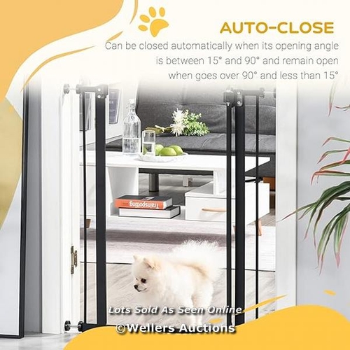 3211 - PAWHUT ADJUSTABLE METAL PET GATE SAFETY BARRIER W/AUTO-CLOSE / C