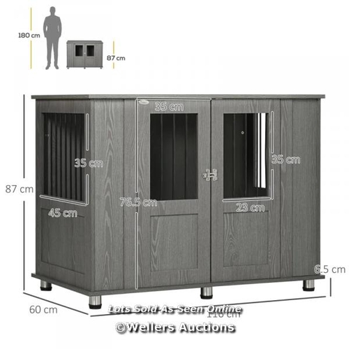 3220 - PAWHUT DOG CRATE TABLE FOR MEDIUM AND LARGE DOGS WITH MAGNETIC DOOR FOR INDOOR USE, 116 X 60 X 87 CM... 