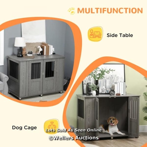 3221 - PAWHUT DOG CRATE TABLE FOR MEDIUM AND LARGE DOGS WITH MAGNETIC DOOR FOR INDOOR USE, 116 X 60 X 87 CM... 