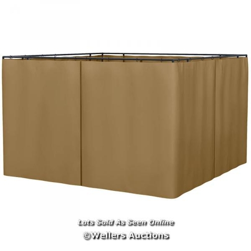 3244 - OUTSUNNY REPLACEMENT GAZEBO CURTAIN 4-PANEL SIDEWALLS 3 X 3M / W1