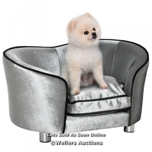 3248 - PAWHUT DOG SOFA PET CHAIR, KITTEN BED COUCH W/ WOODEN FRAME, REMOVABLE CUSHION / DP