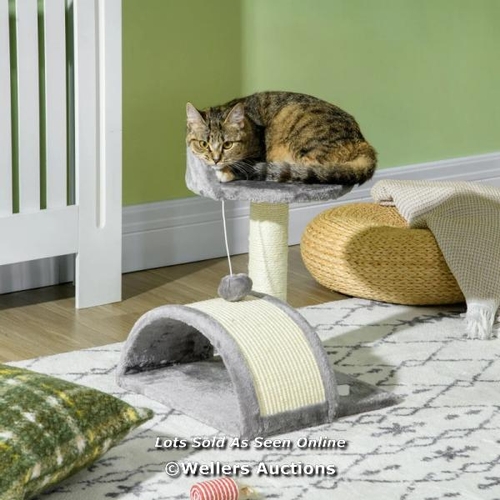 3252 - PAWHUT CAT TREE, KITTEN SCRATCHER ACTIVITY CENTRE, WITH SISAL SCRATCHING POST, TOY BALL / DP