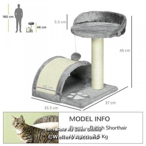 3252 - PAWHUT CAT TREE, KITTEN SCRATCHER ACTIVITY CENTRE, WITH SISAL SCRATCHING POST, TOY BALL / DP