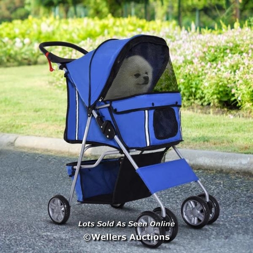 3254 - PAWHUT PET STROLLER FOR SMALL MINIATURE DOGS CATS FOLDABLE TRAVEL CARRIAGE WITH WHEELS ZIPPER ENTRY ... 