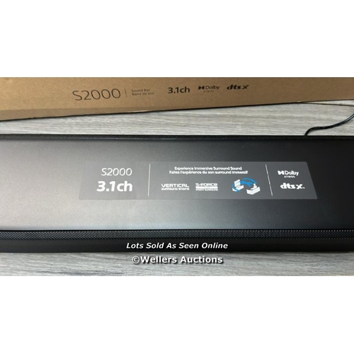 6691 - SONY HTS2000.CEK  3.1CH SOUNDBAR / VERY MINIMAL SIGNS OF USE / POWERS UP, CONNECTS AND SOUNDS INCRED... 