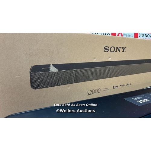 6691 - SONY HTS2000.CEK  3.1CH SOUNDBAR / VERY MINIMAL SIGNS OF USE / POWERS UP, CONNECTS AND SOUNDS INCRED... 