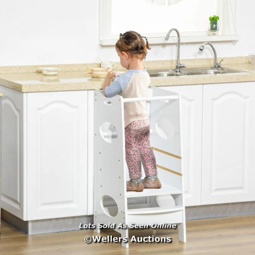 3280 - TODDLER STEP STOOL KIDS ADJUSTABLE STANDING TOWER WITH SAFETY RAIL FOR KITCHEN COUNTER / DP