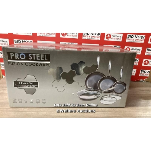 6001 - PRO STEEL COOKWARE 7 PIECE SET / NEW IN SEALED BOX / F17