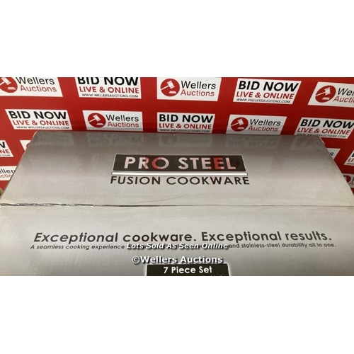 6001 - PRO STEEL COOKWARE 7 PIECE SET / NEW IN SEALED BOX / F17