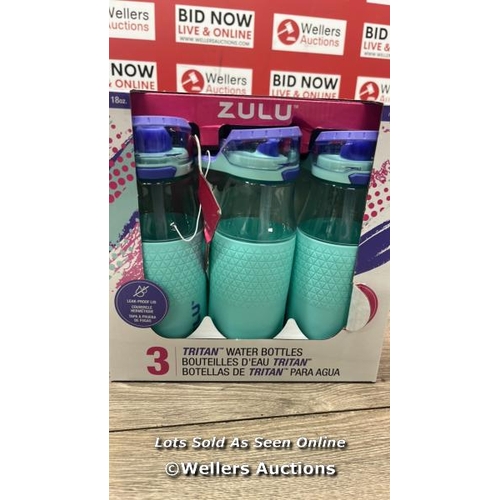 6065 - ZULU KIDS TRITAN WATERBOTTLE 511ML, 3 PACK / APPEARS NEW / F14