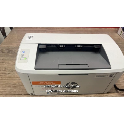 6069 - HP LASERJET MONOCHROME M110WE HP+ ENABLED WIRELESS PRINTER / POWERS UP / MINIMAL SIGNS OF USE / F14