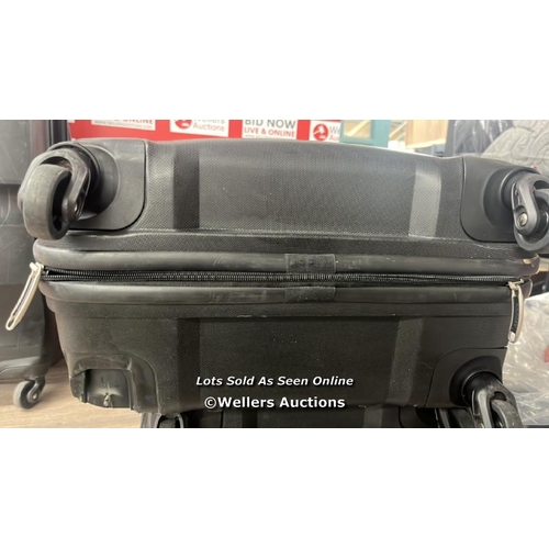 6089 - AMERICAN TOURISTER BON AIR 3 PC. BLACK SUIT CASE SET / SIGNS OF USE / MEDIUM CASE DAMAGED WHEEL / C2... 