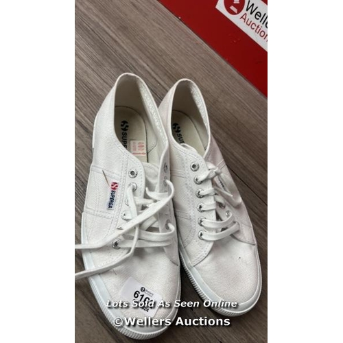 6162 - PRE-OWNED SUPEGRA WHITE TRAINERS / UK 8.5 (APPEARS IN GOOD CONDITION) / F9