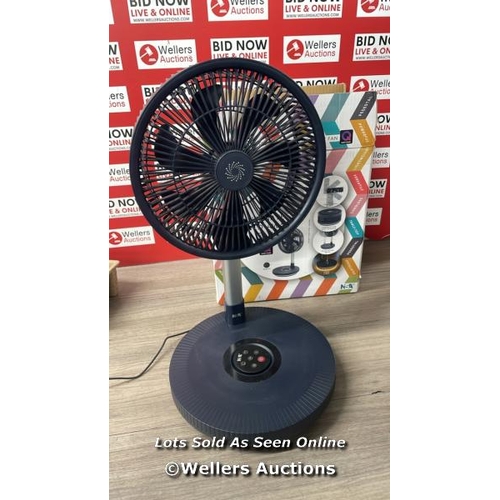 6166 - NSA ULTIMATE FOLDING FAN WITH REMOTE CONTROL, FFDC-24RC / POWERS UP / SIGNS OF USE / D7