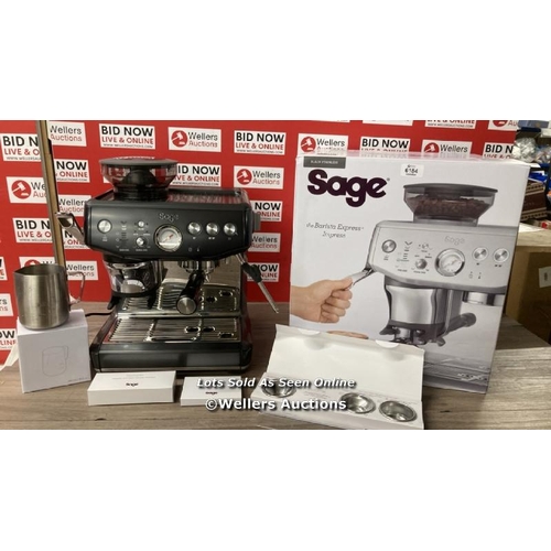 6184 - SAGE THE BARISTA EXPRESS IMPRESS BEAN TO CUP COFFEE MACHINE IN BLACK STAINLESS STEEL (SES876BST4GUK1... 