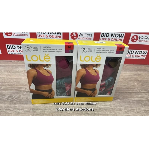 6189 - 2X SETS OF LADIES NEW LOLE SPORTS BRAS / M / D8