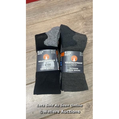 6190 - 2X SETS OF GENTS NEWWEATHERPROOF CREW SOCKS / D8