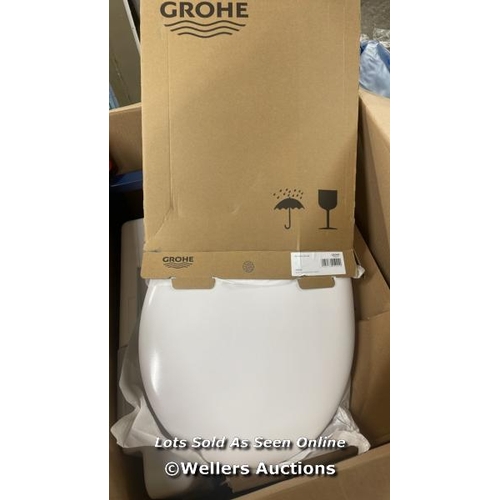 6197 - GROHE SOLIDO WALL HUNG TOILET 5-IN-1 SET / APPEARS NEW, DAMAGED TOILET BOWL - SEE IMAGES / MA