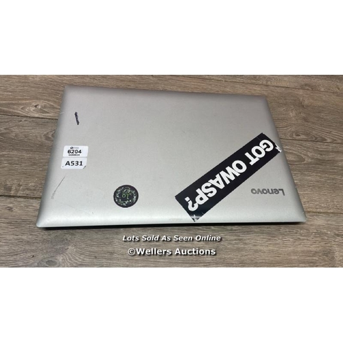 6204 - LENOVO IDEAPAD 330S / 8GB RAM / 1TB HD / A6-9225 @ 2.60GHZ / WINDOWS 10 OPERATING SYSTEM / POWERS UP... 