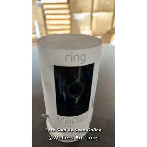 6616 - RING STICK UP CAMERA WITH BATTERY, UNTESTED, SOME SIGNS OF USE