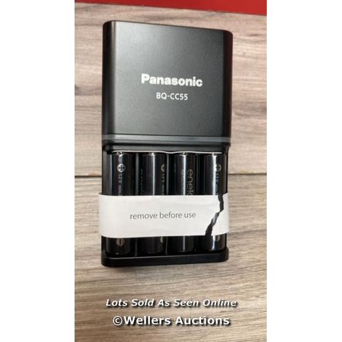 6720 - PANASONIC ENELOOP SMARTPLUS CHARGER FOR 1-4 AA/AAA NI-MH BATTERIES, WITH 4 LED INDICATORS AND 10 SAF... 