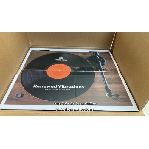 6730 - ANGELS HORN TURNTABLE HP:H002-OR-GL / APPEARS NEW OPEN BOX / E66