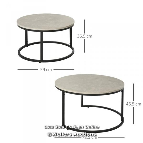 6579 - HOMCOM TWO-PIECE STEEL FRAME NESTING COFFEE TABLES / CW