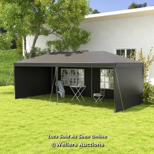 6589 - OUTSUNNY 6 X 3 M PARTY TENT GAZEBO MARQUEE OUTDOOR PATIO CANOPY SHELTER WITH WINDOWS AND SIDE PANELS... 