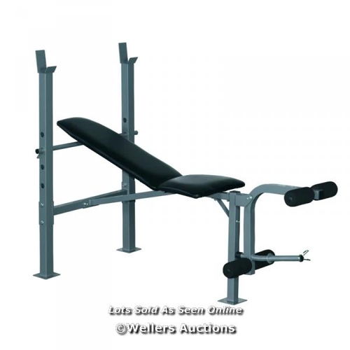 6591 - HOMCOM 4-LEVELS ADJUSTABLE WEIGHT BENCH FITNESS EQUIPMENT WITH BARBELL RACK-BLACK / CW