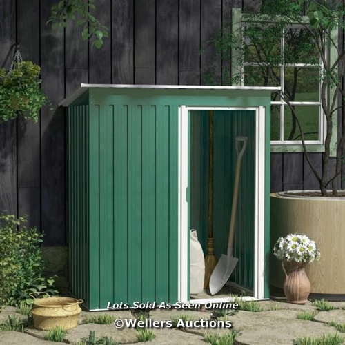 6594 - OUTSUNNY 5 X 3FT GARDEN STORAGE SHED WITH SLIDING DOOR AND SLOPED ROOF OUTDOOR EQUIPMENT TOOL GARDEN... 