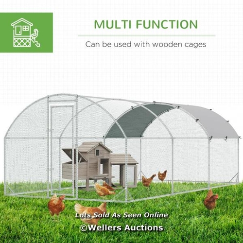 6597 - PAWHUT GALVANISED CHICKEN COOP HEN HOUSE W/ COVER 5.7 X 2.8 X 2M / P