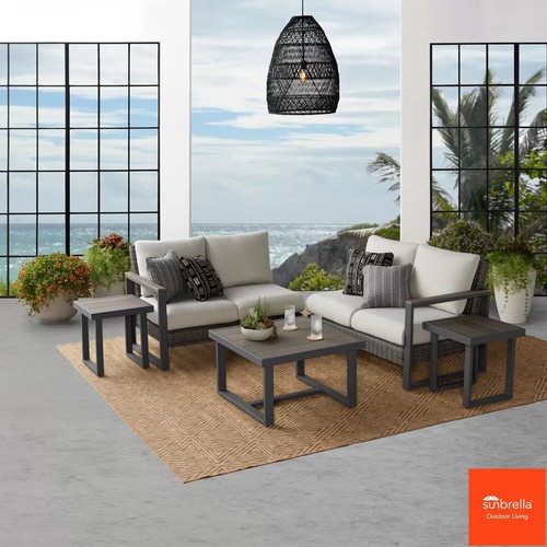 6251 - AGIO MARICOPA 5 PIECE WOVEN SECTIONAL MODULAR PATIO SET + COVER / MINIMAL SIGNS OF USE, NOT FULLY CH... 