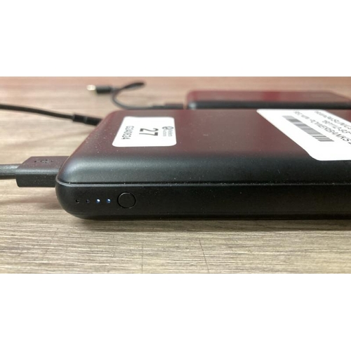 27 - BELKIN POWERBANKS 2PK / SIGNS OF USE / LARGER POWER BANK POWERS UP / WILL REQUIRE CHARGING / E8