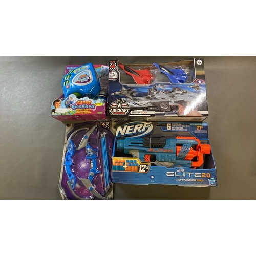 9515 - X1 AIRCRAFT LAUNCHER, X1 NERF ELITE 2.0, X1 GIANT GAZILION AND X1 BOW AND ARROW