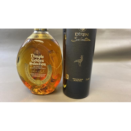 9534 - X1 NEW DIMPLE GOLDEN SELECTION WHISKY 40% VOL. 700ML AND X1 NEW DIREN SELECTION WINE 14% VOL. 75CL